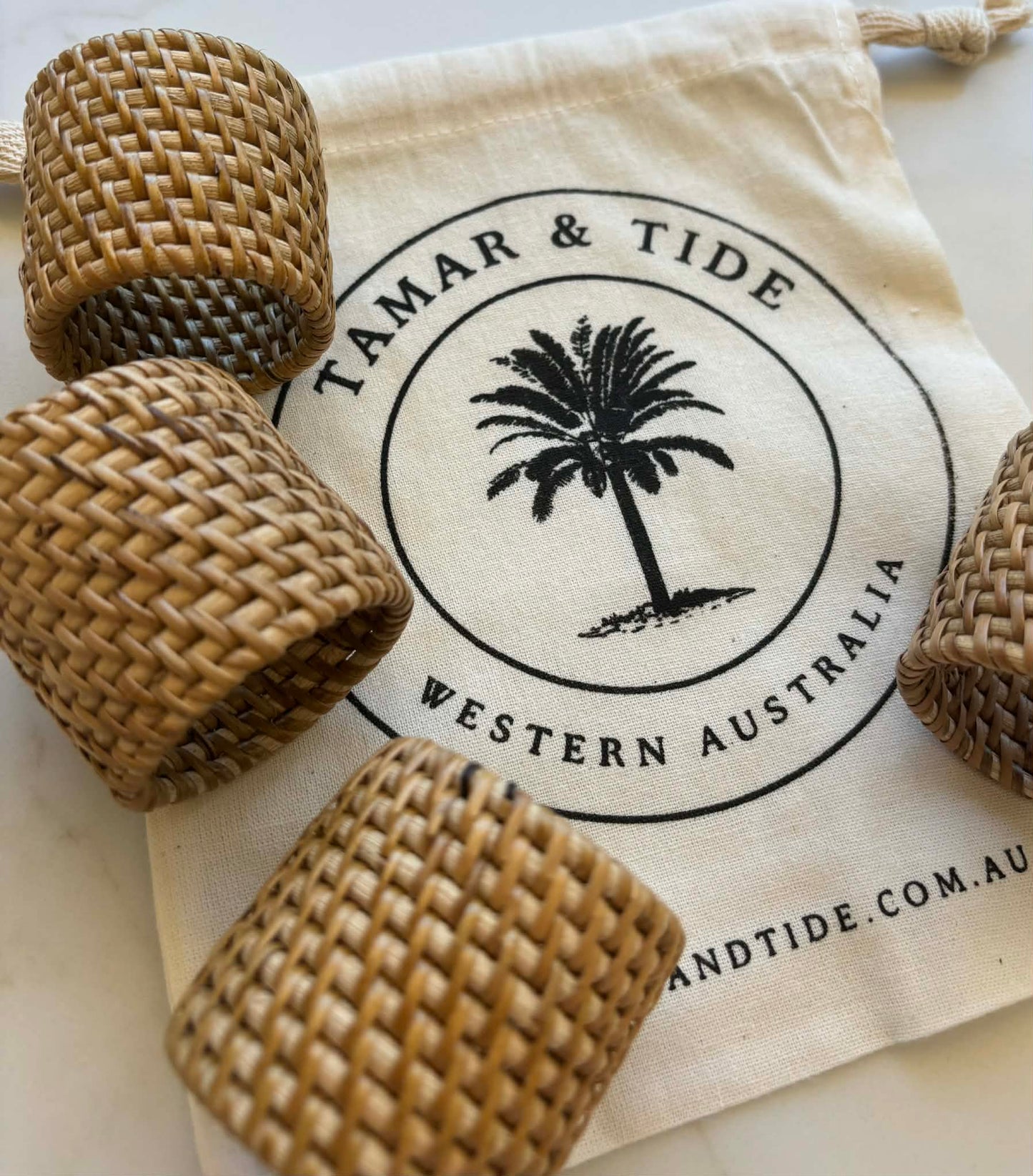 Rattan Napkin Rings - Set of 4 Natural