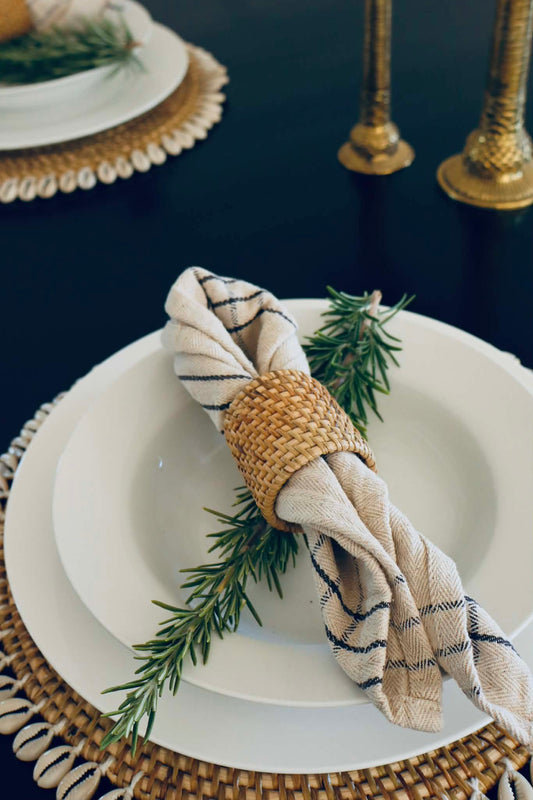 Rattan Napkin Rings - Set of 4 Natural