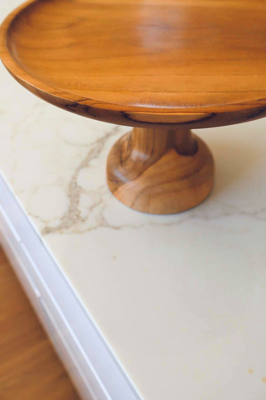 Natural Wood Pedestal Bowl