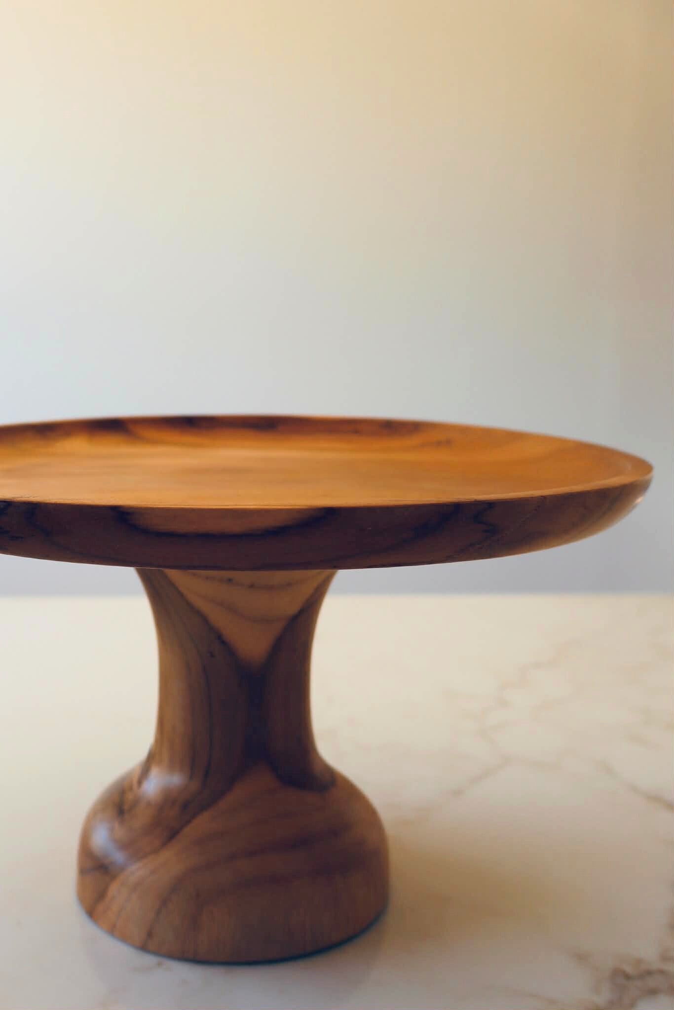 Natural Wood Pedestal Bowl