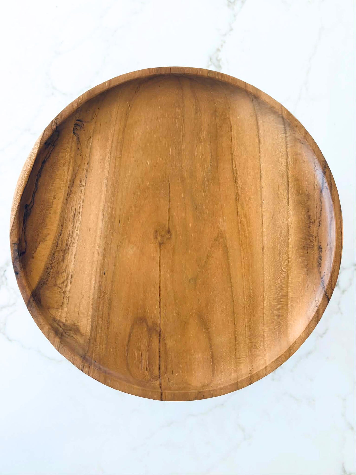 Natural Wood Pedestal Bowl